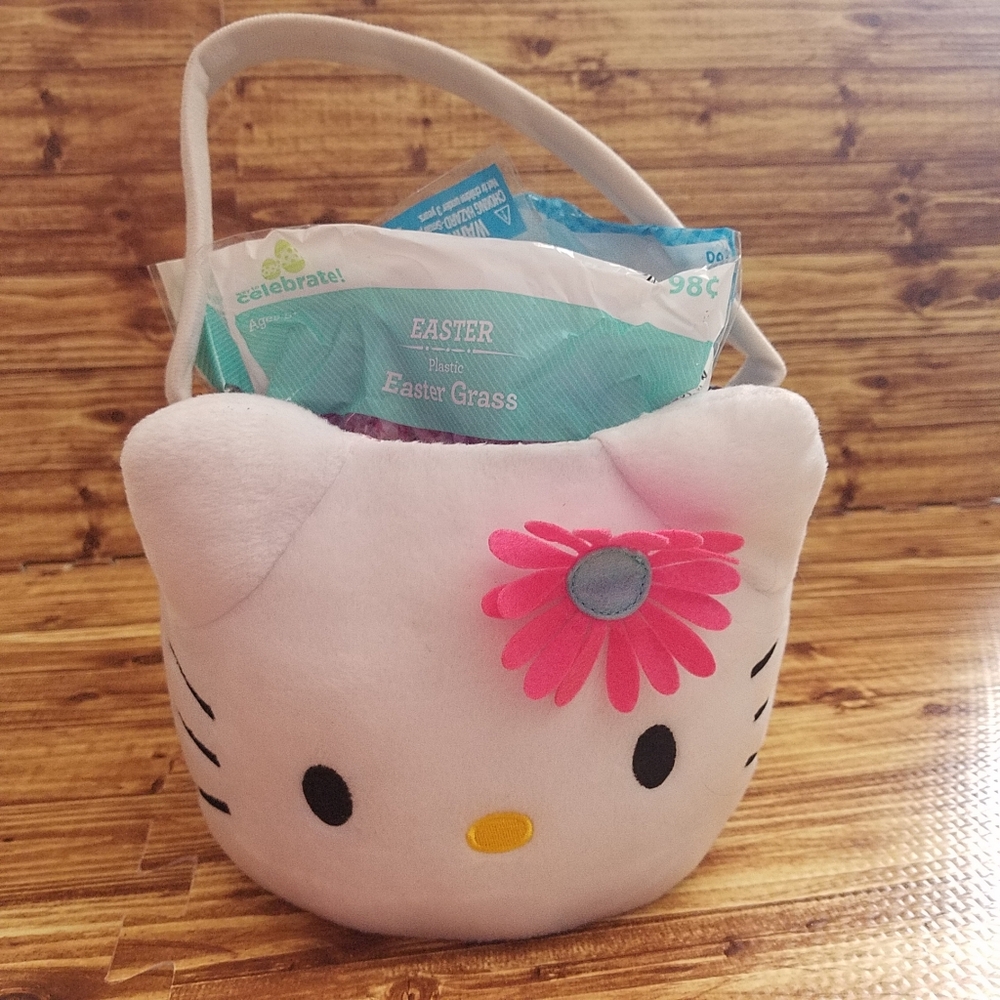 Hello Kitty Pink Plush Easter Basket Sanrio Large